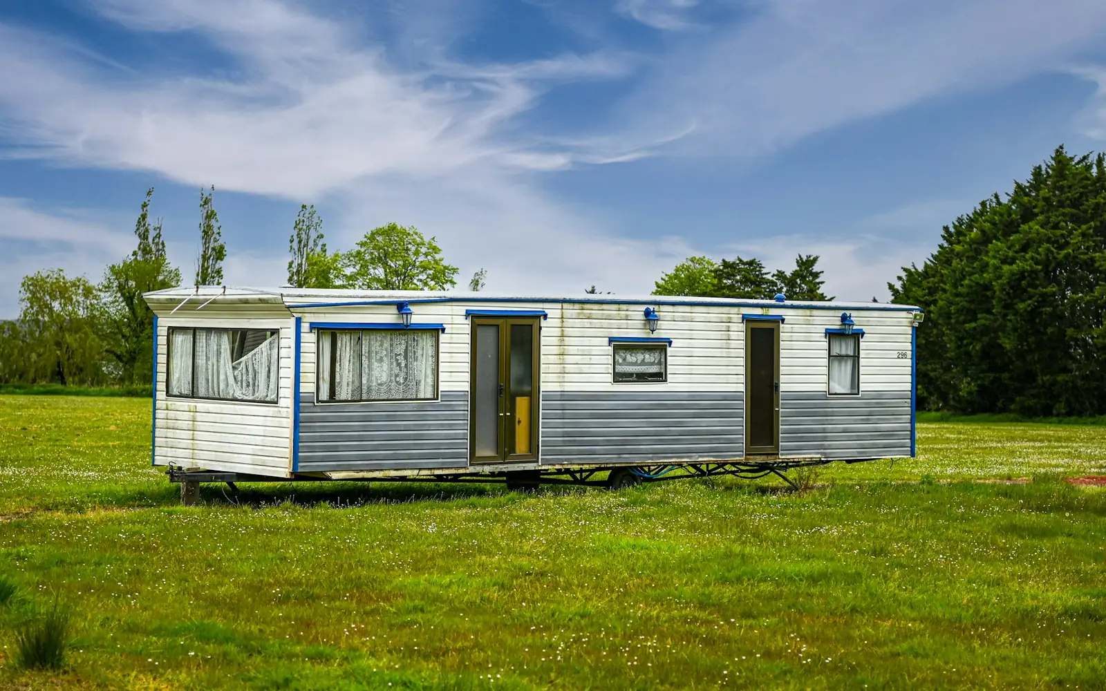Manufactured home on its lot, ready for leveling and setup in Odessa, TX